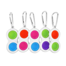 Wholesale Mini stress relief hand toys silicone push bubble keychain simple dimple fidget toy